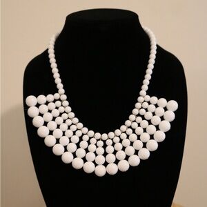J.Crew White Beaded Statement Necklace